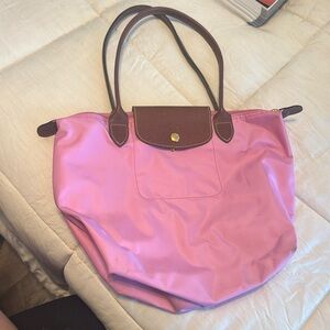 Longchamp Pink and Brown Tote Bag